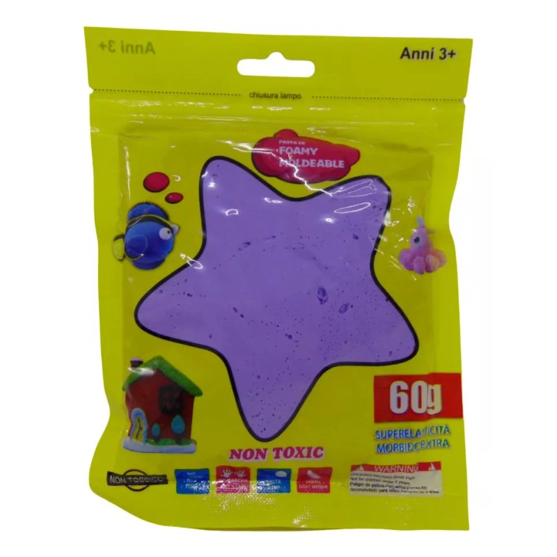 VBFM 12pz Bolsas Fomi Moldeable 60g Color Mixto Slime Didáctico