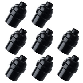 Aplstar E26 E27 Light Socket,8-Pack Black Edison Retro Pendant lamp Holder, E26 E27 Plastic Standard Screw-in Socket Maximum Wattage 250W Heat Resistant Up to 200℃ Fire Resistant