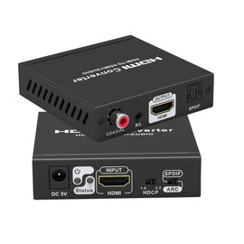 weJupit HDMI Audio Extractor 4K 60Hz HDR Converter with ARC HDCP 2.2 1.4, HDMI 2.0 Video + SPDIF Audio + Coaxial Audio + R/L Stereo Audio, 3D Video, Plug & Play