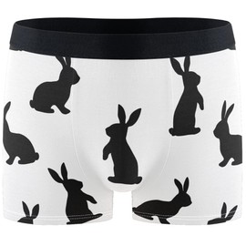 visesunny Men's Boxer Briefs Easter Bunny Silhouettes Soft Breathable Underwear Stretch Waistband Underpants
