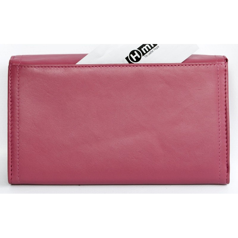 Women's pink soft genuine leather wallet HMT