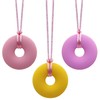 Sensory Chew Necklace for Adult, 3 Pack Silicone Donut Chewing