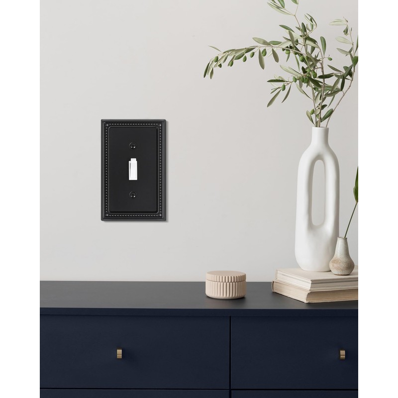 TREEWELL 4-Pack Single Toggle Light Switch Cover Plate, Pearls Decorative