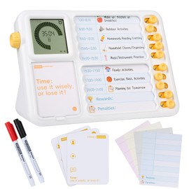 Visual Timer for Kids with Planning Board, ADHD Timer for Kids, Daily Chore Board-Checklist for Autism, Visual Schedule, Time Management, Silence Timer for Home School