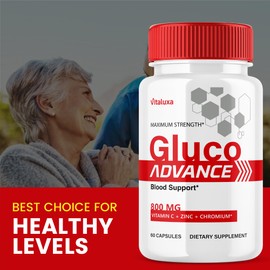 (2 Pack) Gluco Advance Capsules, Gluco Advanced Blood Support Supplement GlucoAdvance Pills for Joints, GlucoseAdvance Premium Blend Flow Balance All Natural Formula Overall Health Wellness (120 Ct)