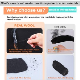 100% Wool Western Cowboy Hat for Men Women Classic Fedora Hat Felt Cowgirls Hats with Two Decorative Bands (US, Alpha, Medium, Large, Black-A)