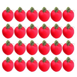 SEWACC Red Apples Hanging Pendants 24 Pieces 3 cm Christmas Tree Hanging Ornaments Christmas Tree Decorations for Home Shopping Mall School Decorations Christmas Party Supplies