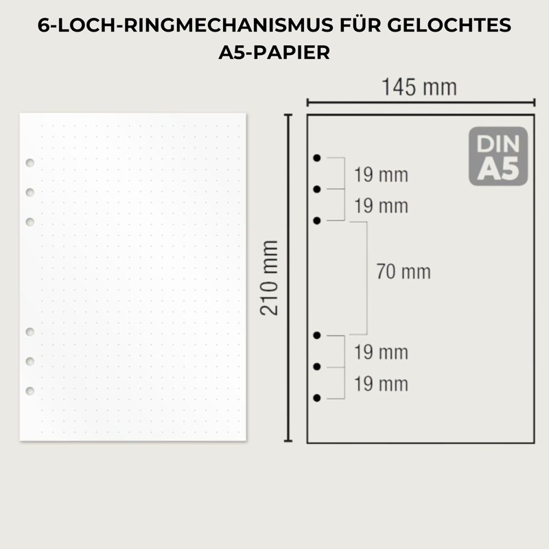 KOMPASS® 30 Lined Ring Binder Planner A5 Inserts | Notebook