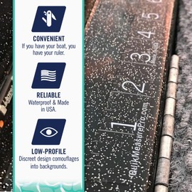 36" Fish Measuring Ruler Sticker | Waterproof Transparent Decal Tape | Made in USA | Bold and Easy Read Markings | Boat, Kayak, Net, Cooler Compatible | UV-Resistant Adhesive | Easy Application