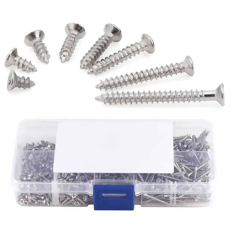 Kigauru 800 Pcs Self Tapping Screws Carbon Steel Screw Set
