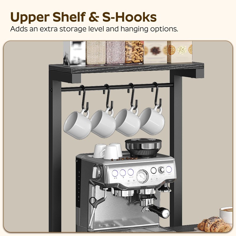 YATINEY Bakers Rack with Storage, 5-Tier Coffee Bar Station with