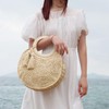 EVEOUT Women's Round Straw Handbag Summer Fashion Crochet Beach Bag