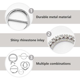 DHATMYC 5 Pcs Scarf Ring and Slides T Shirt Tie Clips for Women Clothing Tops Side Waist Tightener Cincher Knot Holder