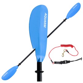 LightZon Kayak Paddle Adjustable 91.7 inch Lightweight Kayaking Oars with Aluminum Shaft and Fiberglass Blades for Boating Canoeing
