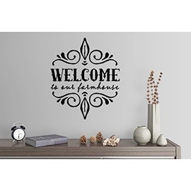 24"x22" Welcome Sign to Our Farmhouse Frame Embellishment Home Wall Decal Sticker Art Mural Home Decor