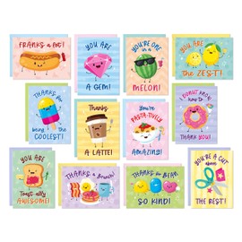 S&O Assorted Funny Thank You Cards with Envelopes - Cute Thank You Cards for Teachers, Office Coworker, Employee & Staff Appreciation - Appreciation Card from Kids, Students & Friends, 4x5.5”