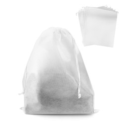 QWORK Drawstring Dust Covers, 6 Pcs Breathable Non-woven Fabric Large Cloth Storage Pouch String Bag for Handbags Purses Shoes