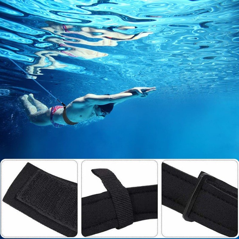 ROLMZJX Swim Training Belts,4M wimming Training Resistance Belt, Swim Tether
