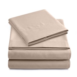 Yamel Home - King Size Bed Sheet Set - Luxurious Feeling - 2000 - Breathable & Cooling Sheets- Deep Pockets fit up to 16'' - Wrinkle Free - Supreme Collection - Taupe, King Size