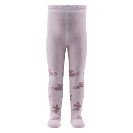 Sterntaler Baby Tights Girls with Mouse Motif - with Soft Terry Lining, Pale Purple, 74, Mauve