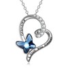 POPLYKE Grandma Necklace Blue Butterfly Crystal Heart Necklace, Grandson's Gift