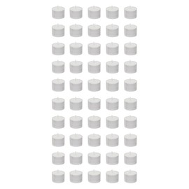 Mega Candles 50 pcs Unscented White Jumbo Tea Lights Candle, Pressed Wax Candles 8 Hour Burn Time, Home Décor, Wedding Receptions, Baby Showers, Birthdays, Celebrations, Party Favors & More