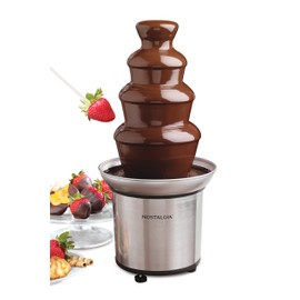 Nostalgia Máquina eléctrica de fuente de fondue de chocolate de 4 niveles para fiestas - Derrite queso, queso fundido, dulces y licor - Sumerge fresas
