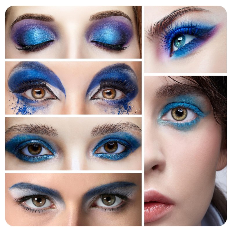 Xumann Blue Eyeshadow Palette Glitter Eye Shadow Palettes Matte Eye
