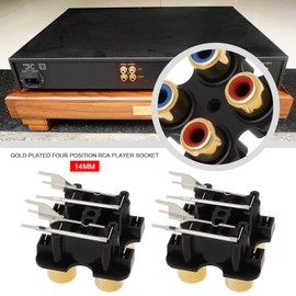 OTOTEC Pack of 2 14 x 14 mm Pitch Mounting 4 Sockets PCB Mounting Gold-Plated RCA Sockets Compatible with Audiolab 8000 Phono RCA Sockets