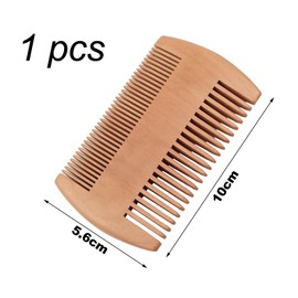 Antistatic Beard Comb with Double-Sided Comb, Premium Beard Comb Made of Fragrant Sandalwood, Pocket Comb with Double Teeth for Daily Beard Care and Application of Beard Oil/Beard Balm