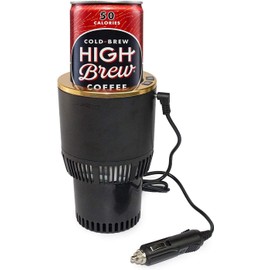 12V Premium 2-in-1 Smart Heating Cooling Car Cup Car Cooling and Heating Cup Holder LED Temperature Display One-touch Adjustment Function Suitable for Commuter Road Travelers（Black Gold）