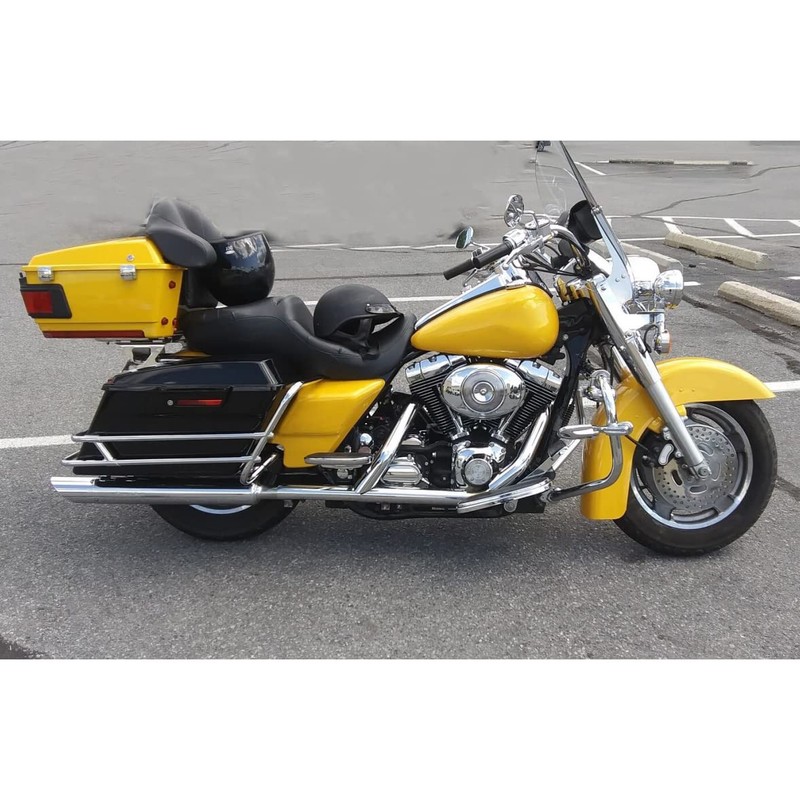 ECOTRIC Chrome Saddle Bag Guard Rail Bracket Compatible with 97-08