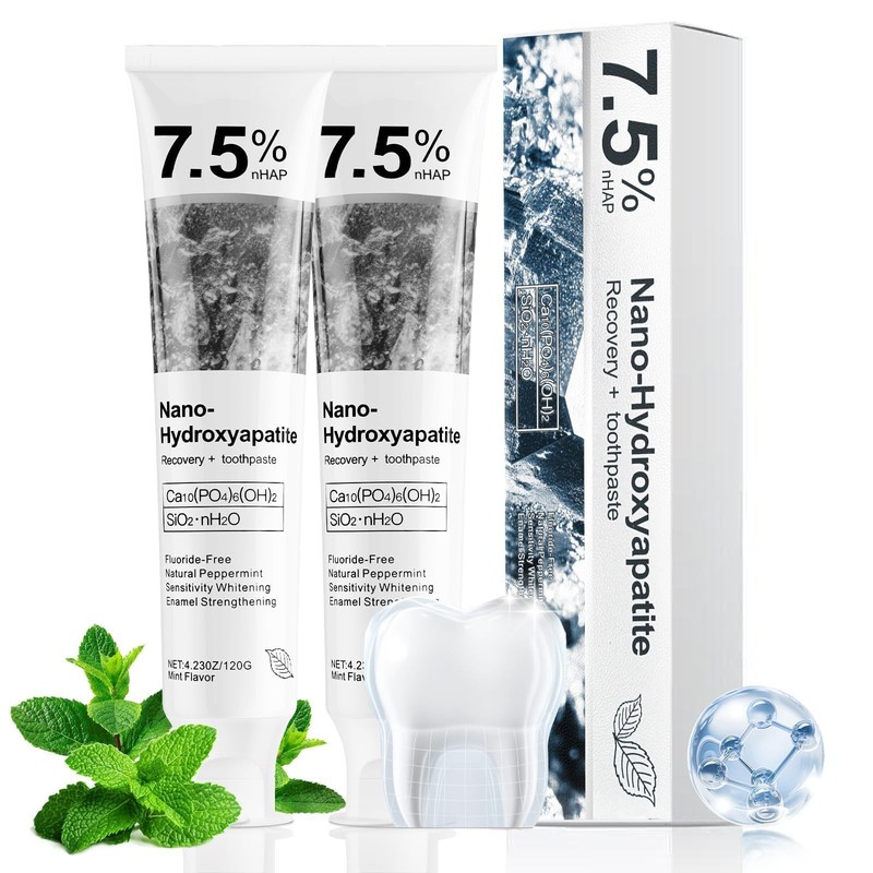 7.5% Nano Hydroxyapatite Toothpaste Helps Remineralize, Protects Enamel, Dentist-Formulated Whitening
