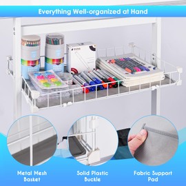 maxtek Rolling Whiteboard, 48x32 Large Magnetic White Board with Stands, Big White Board Dry Erase on Wheels with Baskets for Classroom, Office, Homeschool, Home Office