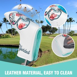 BAIRBRE Golf Putter Covers Mallet Putter Headcover Blade Putter Cover Golf Club Covers with with Magnetic for Most Brand (Blade Putter/White)