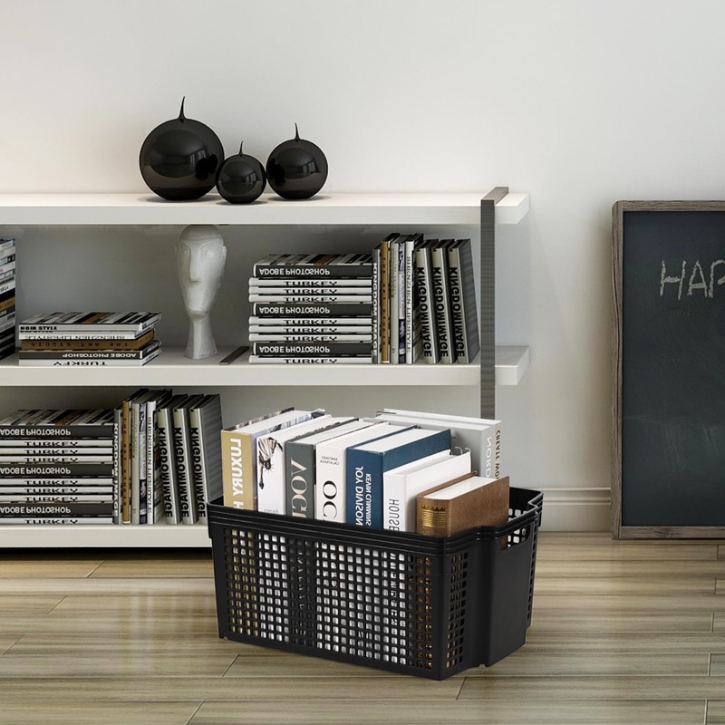 Ramddy 6 Packs Stackable Laundry Storage Basket Bin, Large Plastic