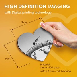 Destination Vinyl ltd Great Coasters (Set of 2) Heart - BW - Ant Team Building Work Together Office Drink Glossy Coasters/Tabletop Protection for Any Table Type #36969