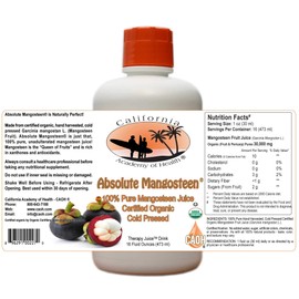 Absolute Mangosteen - Pure Organic Mangosteen Juice from CAOH® (1-16 oz Bottles)