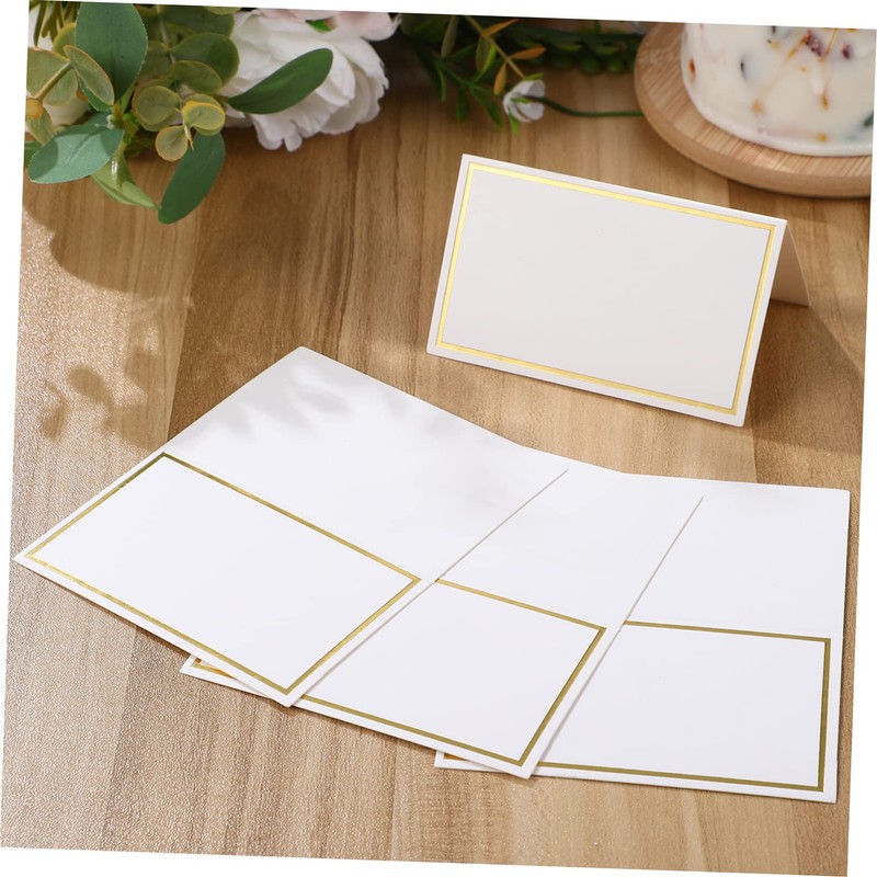Gatuida 100Pcs Gold Foil Wedding Place Cards Elegant Tent Name