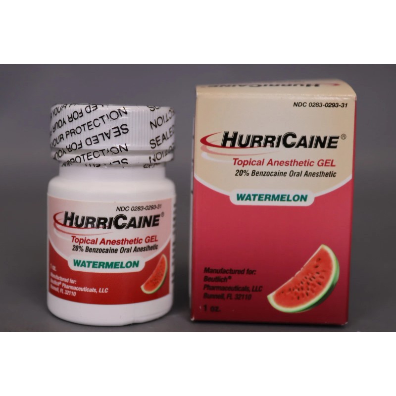 Hurricaine Topical Anesthetic Gel Watermelon 1oz Pack of 3