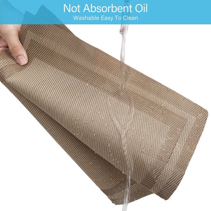 Heat-Resistant Crossweave Woven Dinning Table Set of 8 Placemat PVC