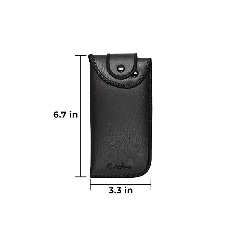 Calabria Vertical Snap Belt Loop Eyeglass Case Black 3Pack Men