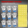 DaierTek 12V Latching Push Button Switch Marine Waterproof Round Blue