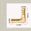 Bwintech 6 Pcs 14mm Brass 2 Way L Shape Elbow