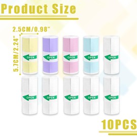 10 Rolls of Thermal Paper, Thermal Paper Children's Camera, Sticker Printer Paper, Printer Paper Sticker, Mini Printer Paper, Printing Buddy, Mini Printer Sticker, Printing Buddy, for Mobile Photo