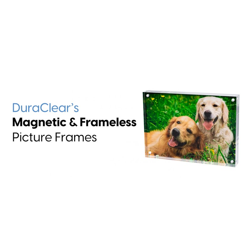 DuraClear 4x10 Panoramic Acrylic Photo Frame - Frameless & Thick