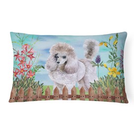 Caroline's Treasures CK1227PW1216 Poodle Spring Canvas Fabric Decorative Pillow Machine Washable, Indoor Outdoor Decorative Pillow for Couch, Bed or Patio, 12HX16W
