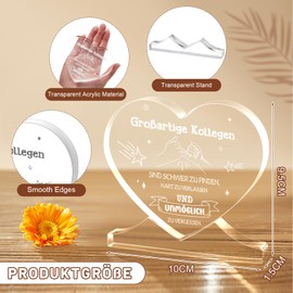 BBTO Gifts for Colleagues, Acrylic Heart Sign, Colleague, Farewell Gift, Colleague Job Change Gift, Heart Acrylic Plaque for Colleague, Retirement, Thank You Farewell Gift