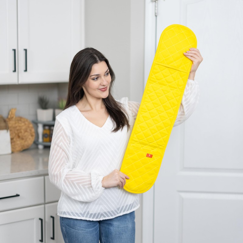 Yellow Oven Gloves Heat Resistant by Kiyotsu: Premium, Double Quilted