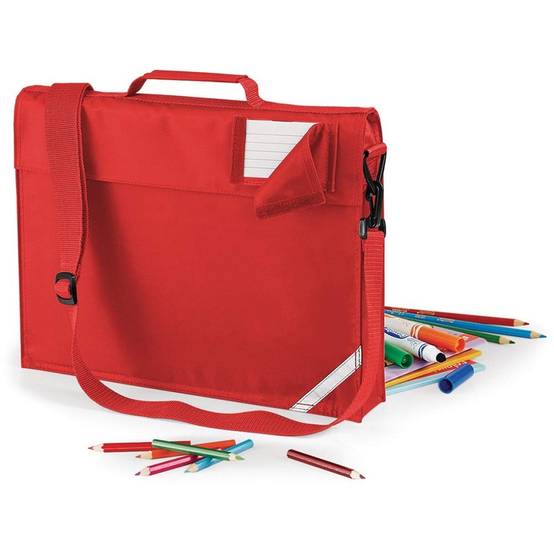 Quadra Junior Book Bag with Strap in Burgundy